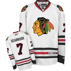 Women's Authentic Chicago Blackhawks Brent Seabrook White Away Official Reebok Jersey