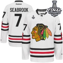 Youth Premier Chicago Blackhawks Brent Seabrook White 2015 Winter Classic 2015 Stanley Cup Official Reebok Jersey