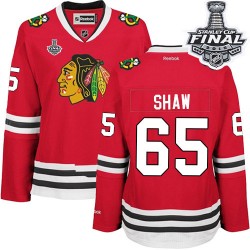Women's Authentic Chicago Blackhawks Andrew Shaw Red Home 2015 Stanley Cup Official Reebok Jersey