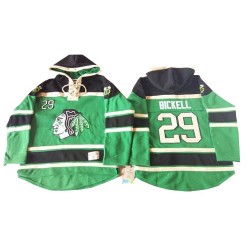 Chicago Blackhawks Bryan Bickell Official Green Old Time Hockey Authentic Adult St. Patrick's Day McNary Lace Hoodie Jersey