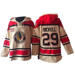 Chicago Blackhawks Bryan Bickell Official Cream Old Time Hockey Authentic Adult Sawyer Hooded Sweatshirt Jersey