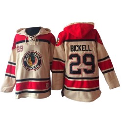 Chicago Blackhawks Bryan Bickell Official Cream Old Time Hockey Premier Adult Sawyer Hooded Sweatshirt Jersey