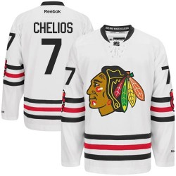 Adult Authentic Chicago Blackhawks Chris Chelios White 2015 Winter Classic Official Reebok Jersey