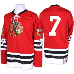 Adult Authentic Chicago Blackhawks Chris Chelios Red 1960-61 Throwback Official Mitchell and Ness Jersey