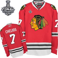Adult Premier Chicago Blackhawks Chris Chelios Red Home 2015 Stanley Cup Official Reebok Jersey