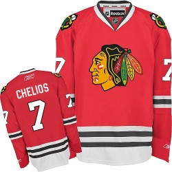 Adult Authentic Chicago Blackhawks Chris Chelios Red Home Official Reebok Jersey