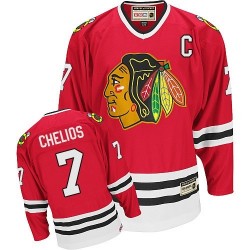 Adult Premier Chicago Blackhawks Chris Chelios Red Throwback Official CCM Jersey