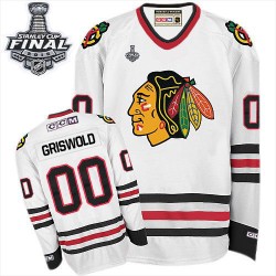 Adult Premier Chicago Blackhawks Clark Griswold White Throwback 2015 Stanley Cup Official CCM Jersey