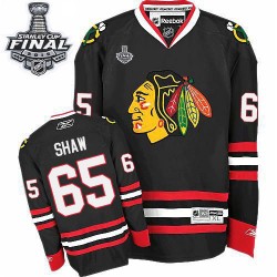 Youth Authentic Chicago Blackhawks Andrew Shaw Black Third 2015 Stanley Cup Official Reebok Jersey