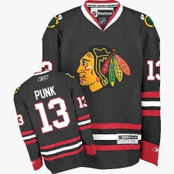 Youth Authentic Chicago Blackhawks CM Punk Black Third Official Reebok Jersey