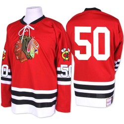 Adult Premier Chicago Blackhawks Corey Crawford Red 1960-61 Throwback Official Mitchell and Ness Jersey