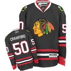 Adult Authentic Chicago Blackhawks Corey Crawford Black Third Official Reebok Jersey