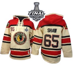 Chicago Blackhawks Andrew Shaw Official White Old Time Hockey Premier Adult Sawyer Hooded Sweatshirt 2015 Stanley Cup Jersey
