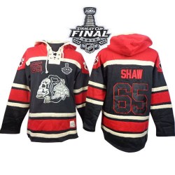 Chicago Blackhawks Andrew Shaw Official Black Old Time Hockey Authentic Adult Sawyer Hooded Sweatshirt 2015 Stanley Cup Jersey