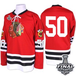 Adult Authentic Chicago Blackhawks Corey Crawford Red 1960-61 Throwback 2015 Stanley Cup Official Mitchell and Ness Jersey