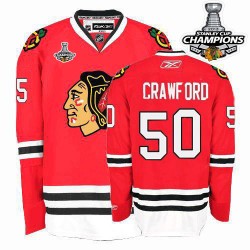 Adult Premier Chicago Blackhawks Corey Crawford Red 2013 Stanley Cup Champions Official Reebok Jersey