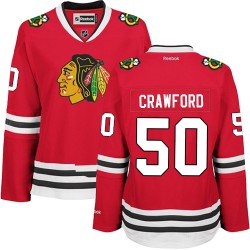 Women's Authentic Chicago Blackhawks Corey Crawford Red Home Official Reebok Jersey