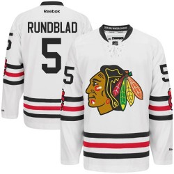 Adult Authentic Chicago Blackhawks David Rundblad White 2015 Winter Classic Official Reebok Jersey