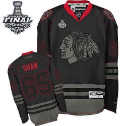 Adult Premier Chicago Blackhawks Andrew Shaw Black Ice 2015 Stanley Cup Official Reebok Jersey