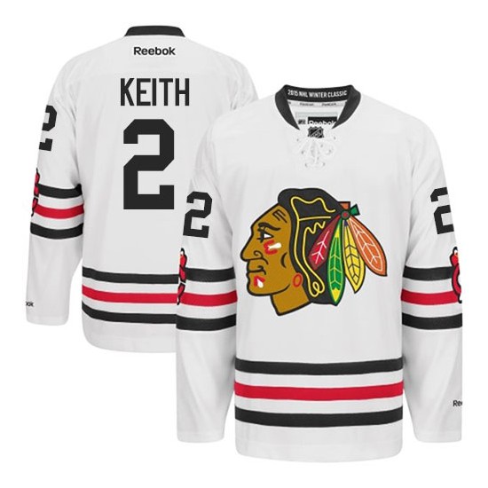 Adult Authentic Chicago Blackhawks Duncan Keith White 2015 Winter Classic Official Reebok Jersey