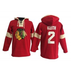Chicago Blackhawks Duncan Keith Official Red Old Time Hockey Authentic Adult Pullover Hoodie Jersey
