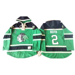 Chicago Blackhawks Duncan Keith Official Green Old Time Hockey Authentic Adult St. Patrick's Day McNary Lace Hoodie Jersey