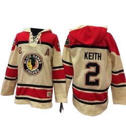 Chicago Blackhawks Duncan Keith Official Cream Old Time Hockey Authentic Adult Sawyer Hooded Sweatshirt Jersey