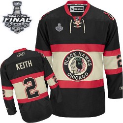 Youth Premier Chicago Blackhawks Duncan Keith Black New Third 2015 Stanley Cup Official Reebok Jersey