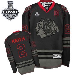 Adult Authentic Chicago Blackhawks Duncan Keith Black Ice 2015 Stanley Cup Official Reebok Jersey