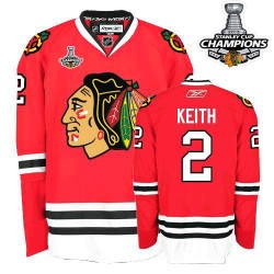 Adult Premier Chicago Blackhawks Duncan Keith Red 2013 Stanley Cup Champions Official Reebok Jersey