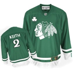 Adult Premier Chicago Blackhawks Duncan Keith Green St Patty's Day Official Reebok Jersey