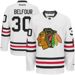 Adult Premier Chicago Blackhawks ED Belfour White 2015 Winter Classic Official Reebok Jersey