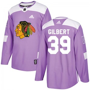 Youth Authentic Chicago Blackhawks Dennis Gilbert Purple Fights Cancer Practice Official Adidas Jersey