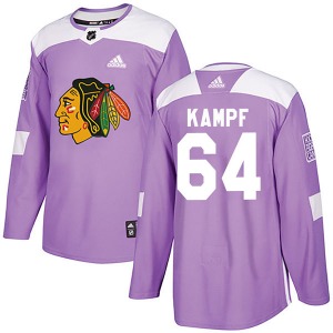 Youth Authentic Chicago Blackhawks David Kampf Purple Fights Cancer Practice Official Adidas Jersey