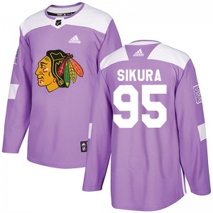Youth Authentic Chicago Blackhawks Dylan Sikura Purple Fights Cancer Practice Official Adidas Jersey