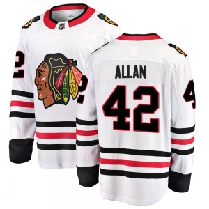 Adult Breakaway Chicago Blackhawks Nolan Allan White Away Official Fanatics Branded Jersey