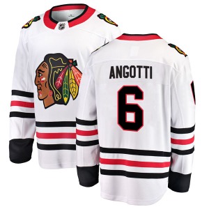 Adult Breakaway Chicago Blackhawks Lou Angotti White Away Official Fanatics Branded Jersey