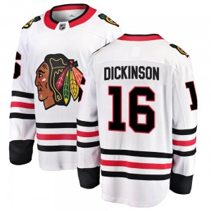 Adult Breakaway Chicago Blackhawks Jason Dickinson White Away Official Fanatics Branded Jersey