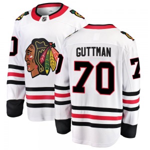 Adult Breakaway Chicago Blackhawks Cole Guttman White Away Official Fanatics Branded Jersey