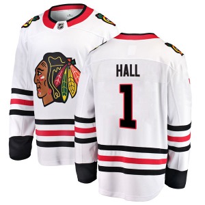 Adult Breakaway Chicago Blackhawks Glenn Hall White Away Official Fanatics Branded Jersey