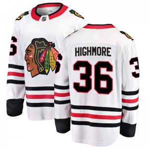 Adult Breakaway Chicago Blackhawks Matthew Highmore White Away Official Fanatics Branded Jersey