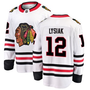 Adult Breakaway Chicago Blackhawks Tom Lysiak White Away Official Fanatics Branded Jersey