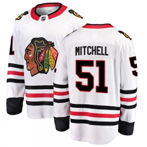 Adult Breakaway Chicago Blackhawks Ian Mitchell White Away Official Fanatics Branded Jersey
