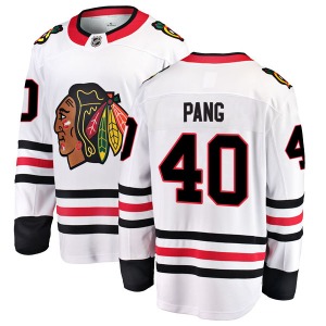 Adult Breakaway Chicago Blackhawks Darren Pang White Away Official Fanatics Branded Jersey