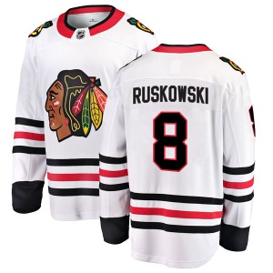 Adult Breakaway Chicago Blackhawks Terry Ruskowski White Away Official Fanatics Branded Jersey