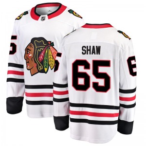 Adult Breakaway Chicago Blackhawks Andrew Shaw White Away Official Fanatics Branded Jersey