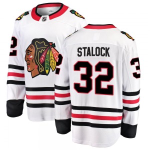 Adult Breakaway Chicago Blackhawks Alex Stalock White Away Official Fanatics Branded Jersey