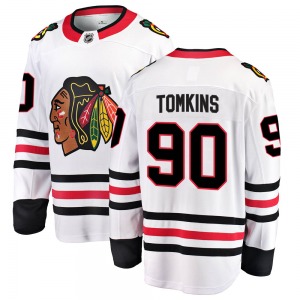 Adult Breakaway Chicago Blackhawks Matt Tomkins White Away Official Fanatics Branded Jersey