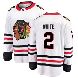 Adult Breakaway Chicago Blackhawks Bill White White Away Official Fanatics Branded Jersey