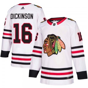 Youth Authentic Chicago Blackhawks Jason Dickinson White Away Official Adidas Jersey